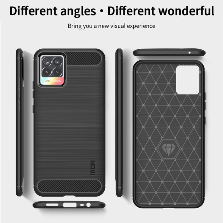 For OPPO Realme 8 / 8 Pro MOFI Gentleness Series Brushed Texture Carbon Fiber Soft TPU Case(Red)