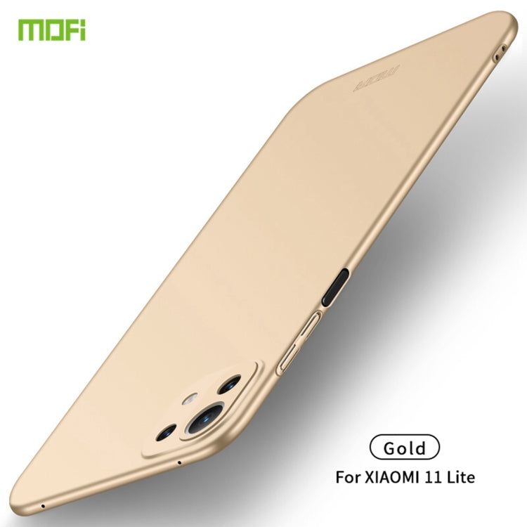 For Xiaomi Mi 11 Lite MOFI Frosted PC Ultra-thin Hard Case(Gold)