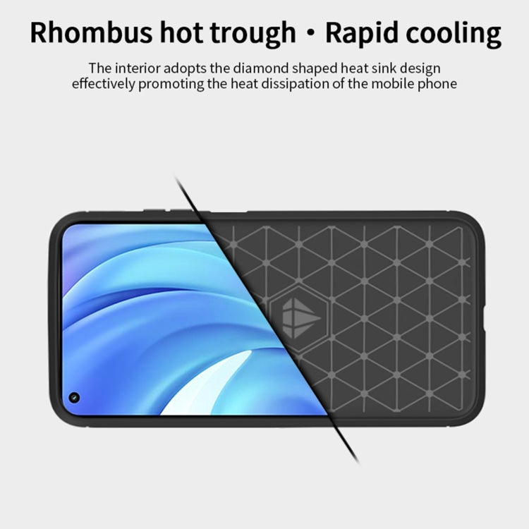 For Xiaomi Mi 11 Lite MOFI Gentleness Series Brushed Texture Carbon Fiber Soft TPU Case(Blue)