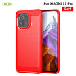 For Xiaomi Mi 11 Pro MOFI Gentleness Series Brushed Texture Carbon Fiber Soft TPU Case(Red) - Xiaomi Cases by MOFI | Online Shopping South Africa | PMC TechLife | Buy Now Pay Later Mobicred