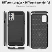 For OnePlus 9R MOFI Gentleness Series Brushed Texture Carbon Fiber Soft TPU Case(Black)