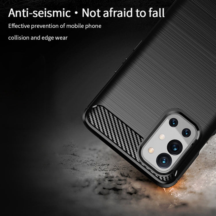For OnePlus 9R MOFI Gentleness Series Brushed Texture Carbon Fiber Soft TPU Case(Blue)