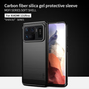 For Xiaomi Mi 11 Ultra MOFI Gentleness Series Brushed Texture Carbon Fiber Soft TPU Case(Blue)