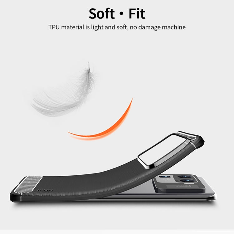 For Xiaomi Mi 11 Ultra MOFI Gentleness Series Brushed Texture Carbon Fiber Soft TPU Case(Blue)