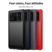 For Xiaomi Mi 11 Ultra MOFI Gentleness Series Brushed Texture Carbon Fiber Soft TPU Case(Blue)