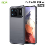 For Xiaomi Mi 11 Ultra MOFI Gentleness Series Brushed Texture Carbon Fiber Soft TPU Case(Gray)