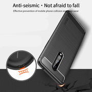 For OnePlus 8 MOFI Gentleness Series Brushed Texture Carbon Fiber Soft TPU Case(Black)