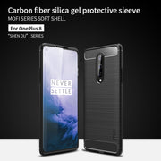 For OnePlus 8 MOFI Gentleness Series Brushed Texture Carbon Fiber Soft TPU Case(Gray)
