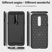 For OnePlus 8 MOFI Gentleness Series Brushed Texture Carbon Fiber Soft TPU Case(Gray)