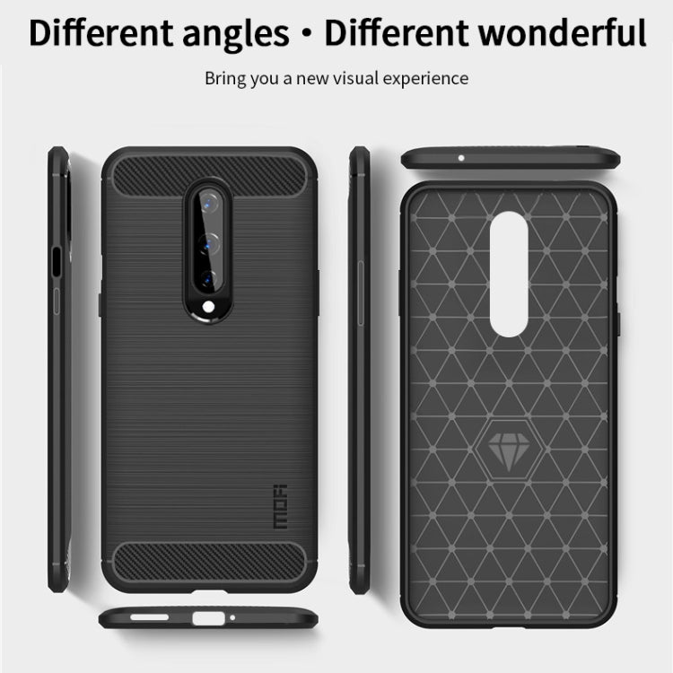 For OnePlus 8 MOFI Gentleness Series Brushed Texture Carbon Fiber Soft TPU Case(Red)