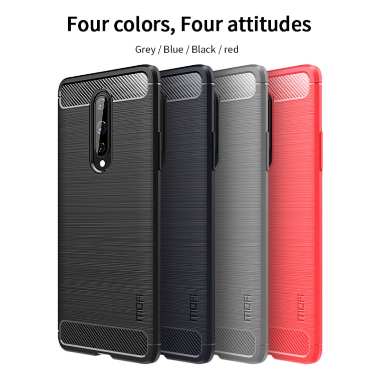 For OnePlus 8 MOFI Gentleness Series Brushed Texture Carbon Fiber Soft TPU Case(Red)