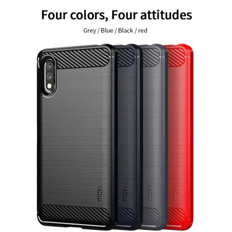 For Sony Xperia ACE ll MOFI Gentleness Series Brushed Texture Carbon Fiber Soft TPU Case(Blue)