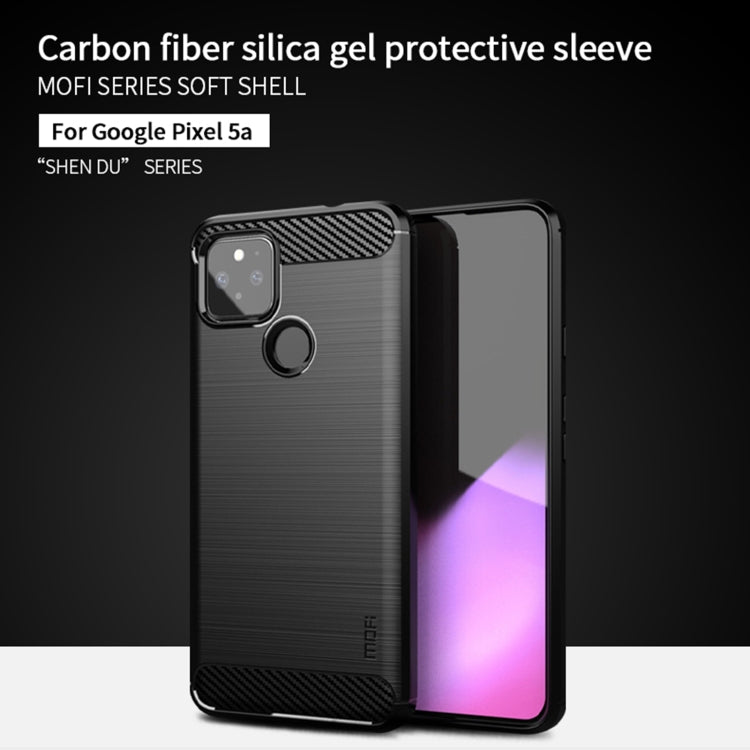 For Google Pixel 5a 5G MOFI Gentleness Series Brushed Texture Carbon Fiber Soft TPU Case(Grey)
