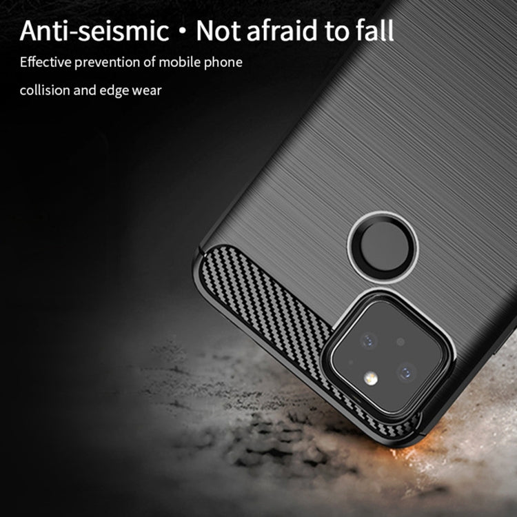 For Google Pixel 5a 5G MOFI Gentleness Series Brushed Texture Carbon Fiber Soft TPU Case(Grey)