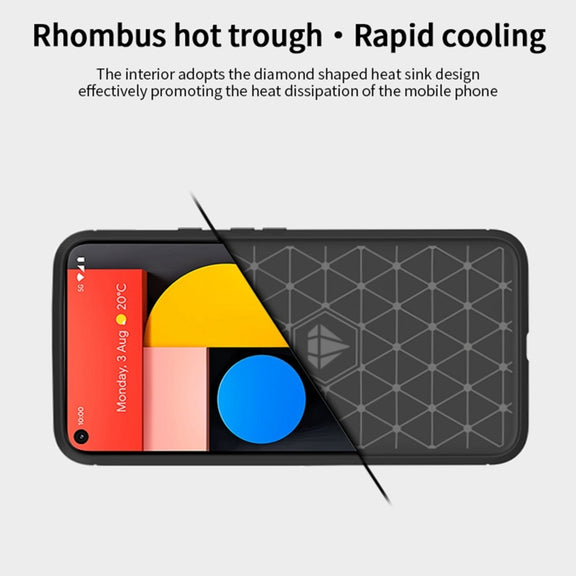 For Google Pixel 5a 5G MOFI Gentleness Series Brushed Texture Carbon Fiber Soft TPU Case(Grey)