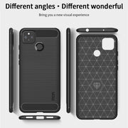 For Google Pixel 5a 5G MOFI Gentleness Series Brushed Texture Carbon Fiber Soft TPU Case(Grey)