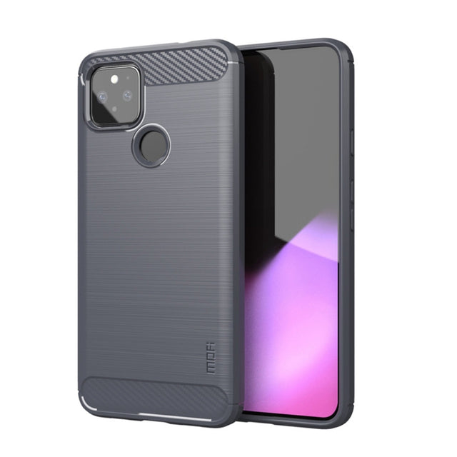 For Google Pixel 5a 5G MOFI Gentleness Series Brushed Texture Carbon Fiber Soft TPU Case(Grey)