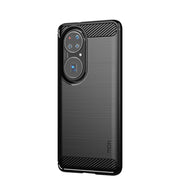 For Huawei P50 MOFI Gentleness Series Brushed Texture Carbon Fiber Soft TPU Case(Black)