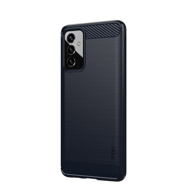 For Samsung Galaxy A82 / Quantum2 MOFI Gentleness Series Brushed Texture Carbon Fiber Soft TPU Case(Blue)