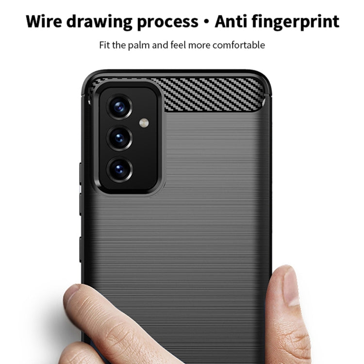 For Samsung Galaxy A82 / Quantum2 MOFI Gentleness Series Brushed Texture Carbon Fiber Soft TPU Case(Blue)