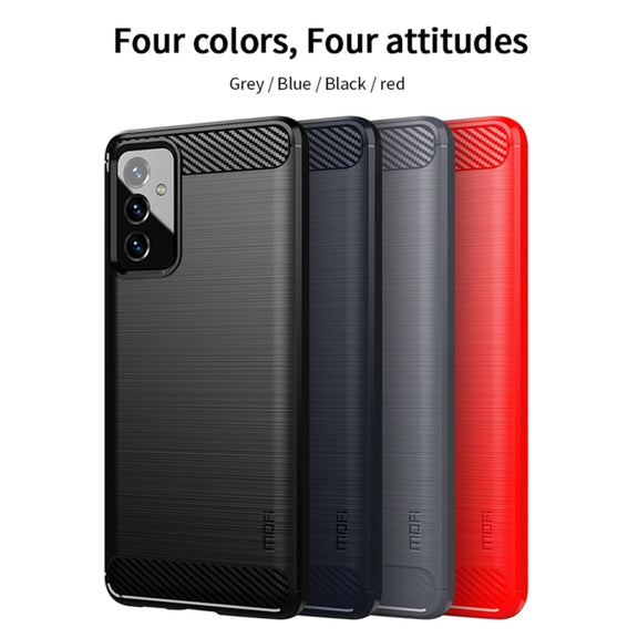 For Samsung Galaxy A82 / Quantum2 MOFI Gentleness Series Brushed Texture Carbon Fiber Soft TPU Case(Gray)