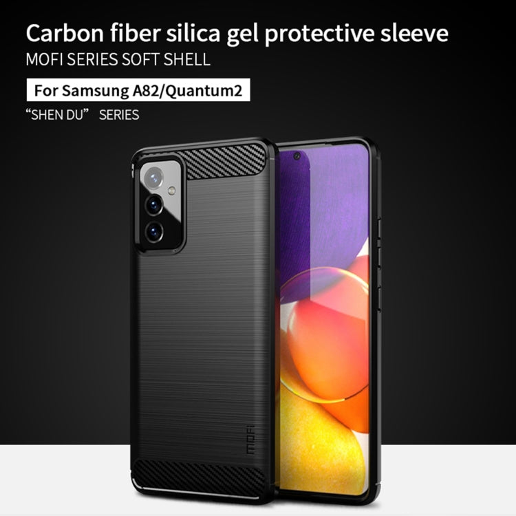 For Samsung Galaxy A82 / Quantum2 MOFI Gentleness Series Brushed Texture Carbon Fiber Soft TPU Case(Red)