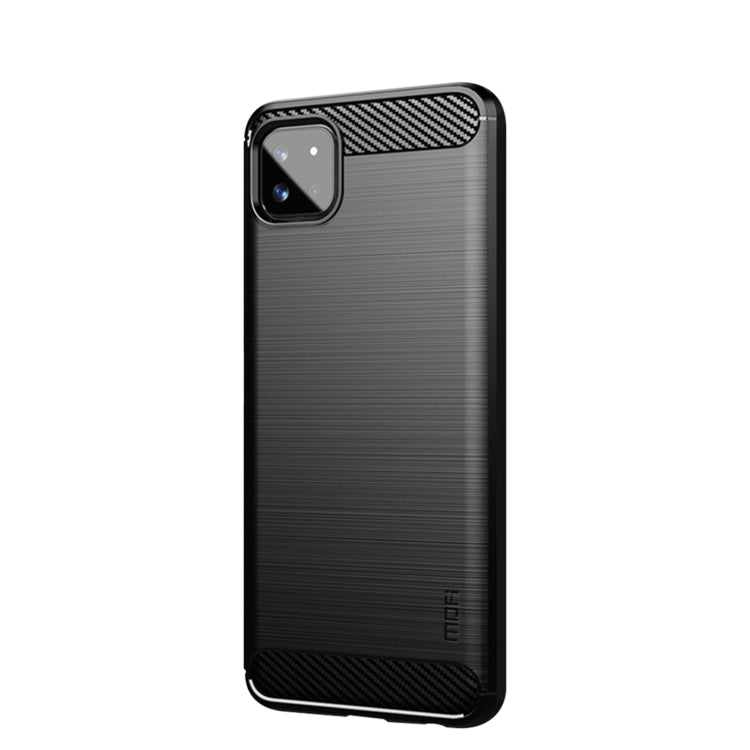 For Samsung Galaxy A22 5G MOFI Gentleness Series Brushed Texture Carbon Fiber Soft TPU Case(Black)