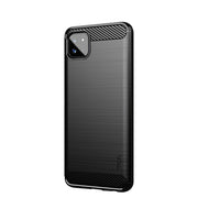 For Samsung Galaxy A22 5G MOFI Gentleness Series Brushed Texture Carbon Fiber Soft TPU Case(Black)