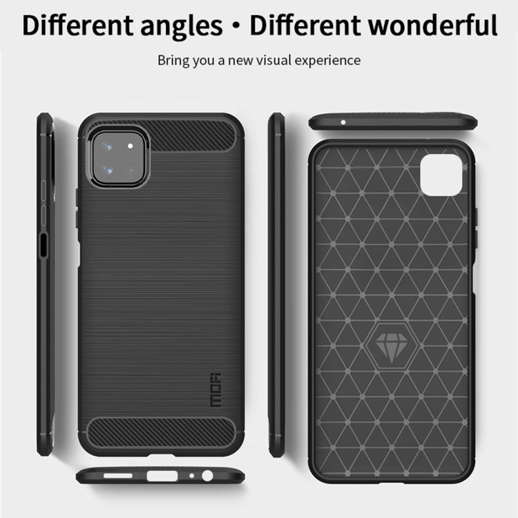 For Samsung Galaxy A22 5G MOFI Gentleness Series Brushed Texture Carbon Fiber Soft TPU Case(Gray)