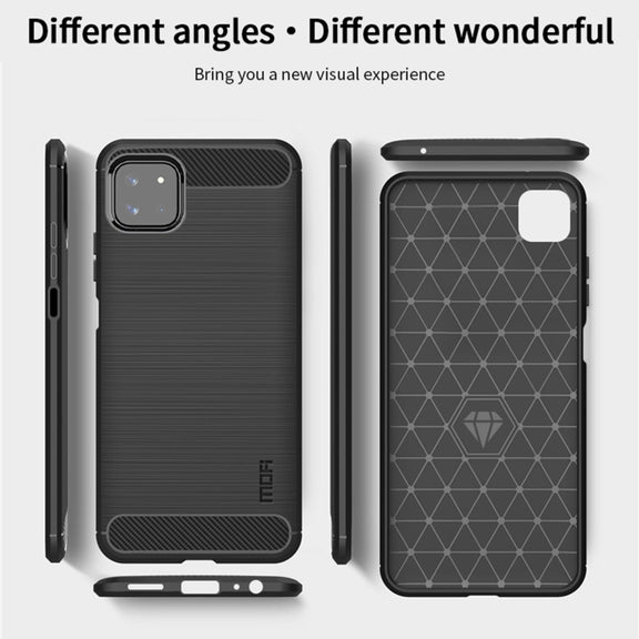 For Samsung Galaxy A22 5G MOFI Gentleness Series Brushed Texture Carbon Fiber Soft TPU Case(Gray)