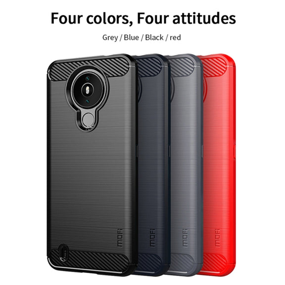 For Nokia 1.4 MOFI Gentleness Series Brushed Texture Carbon Fiber Soft TPU Case(Black)