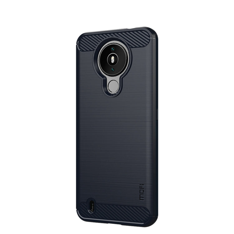 For Nokia 1.4 MOFI Gentleness Series Brushed Texture Carbon Fiber Soft TPU Case(Blue)