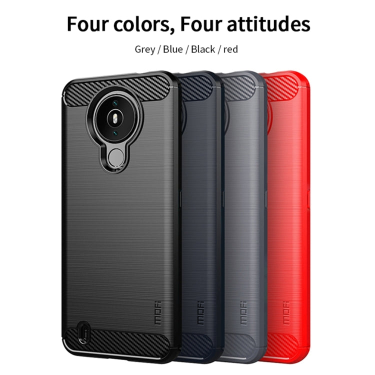 For Nokia 1.4 MOFI Gentleness Series Brushed Texture Carbon Fiber Soft TPU Case(Blue)