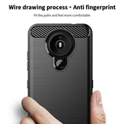 For Nokia 1.4 MOFI Gentleness Series Brushed Texture Carbon Fiber Soft TPU Case(Blue)