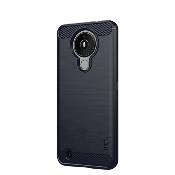 For Nokia 1.4 MOFI Gentleness Series Brushed Texture Carbon Fiber Soft TPU Case(Blue)