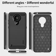 For Nokia 1.4 MOFI Gentleness Series Brushed Texture Carbon Fiber Soft TPU Case(Red)