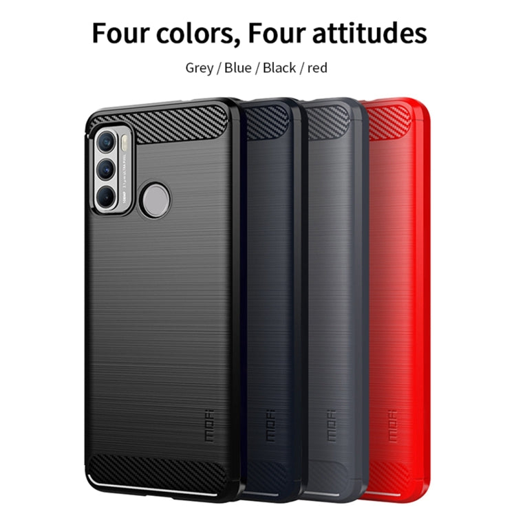 For Motorola G60 / G40 Fusion MOFI Gentleness Series Brushed Texture Carbon Fiber Soft TPU Case(Gray)