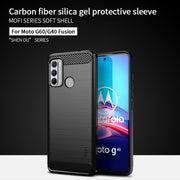 For Motorola G60 / G40 Fusion MOFI Gentleness Series Brushed Texture Carbon Fiber Soft TPU Case(Gray)