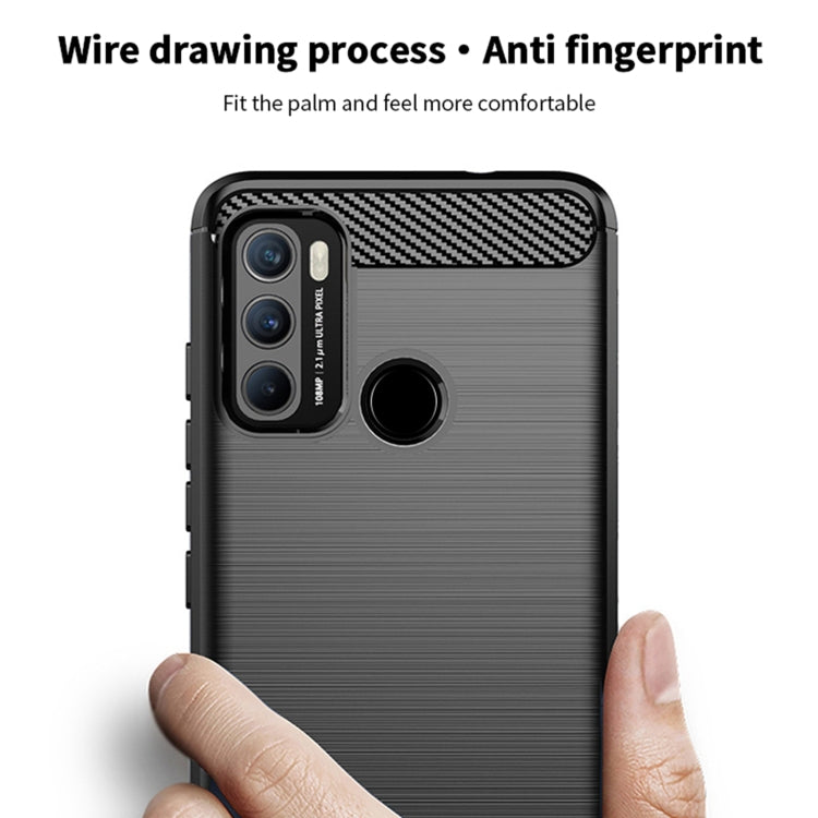 For Motorola G60 / G40 Fusion MOFI Gentleness Series Brushed Texture Carbon Fiber Soft TPU Case(Gray)