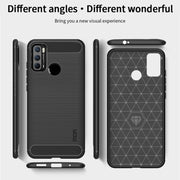 For Motorola G60 / G40 Fusion MOFI Gentleness Series Brushed Texture Carbon Fiber Soft TPU Case(Gray)