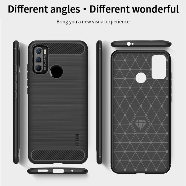 For Motorola G60 / G40 Fusion MOFI Gentleness Series Brushed Texture Carbon Fiber Soft TPU Case(Gray)