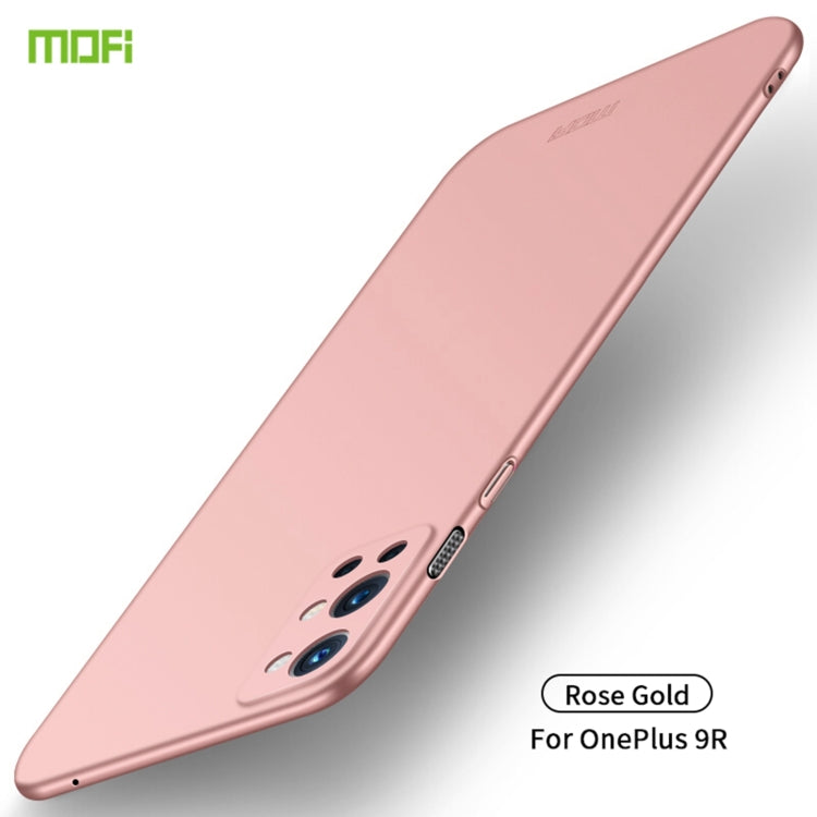 For OnePlus 9R MOFI Frosted PC Ultra-thin Hard Case(Rose gold)