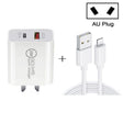TCS-20WACA 20W PD Type-C + QC 3.0 USB Interface Fast Charging Travel Charger with USB to 8 Pin Fast Charge Data Cable AU Plug - USB Charger by PMC TechLife | Online Shopping South Africa | PMC TechLife | Buy Now Pay Later Mobicred