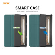 ENKAY PU Leather + Plastic Smart Case with Three-folding Holder for Amazon Fire HD 10 / 10 Plus (2021)(Green)