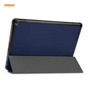 ENKAY PU Leather + Plastic Smart Case with Three-folding Holder for Amazon Fire HD 10 / 10 Plus (2021)(Dark Blue)