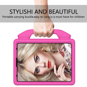 For iPad Pro 11 2022 / 2021 Children EVA Shockproof Tablet Case with Thumb Bracket(Rose Red)