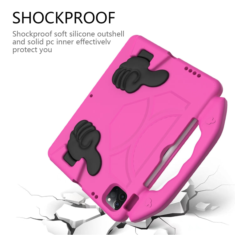 For iPad Pro 11 2022 / 2021 Children EVA Shockproof Tablet Case with Thumb Bracket(Rose Red)