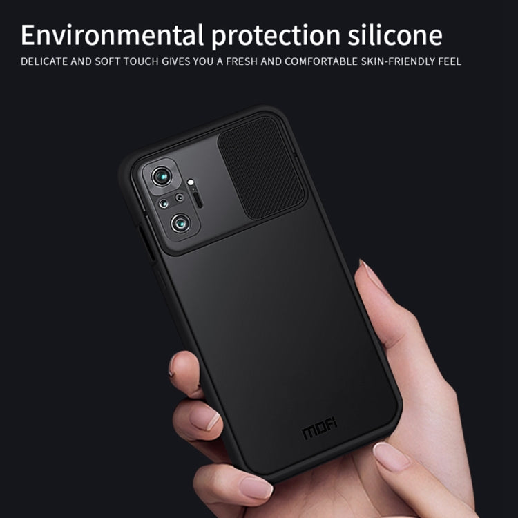 For Xiaomi Redmi Note 10 Pro / Note 10 Pro Max MOFI Xing Dun Series Translucent Frosted PC + TPU Privacy Anti-glare Shockproof All-inclusive Protective Case(Blue)