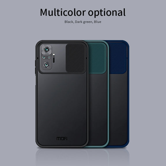 For Xiaomi Redmi Note 10 Pro / Note 10 Pro Max MOFI Xing Dun Series Translucent Frosted PC + TPU Privacy Anti-glare Shockproof All-inclusive Protective Case(Blue)
