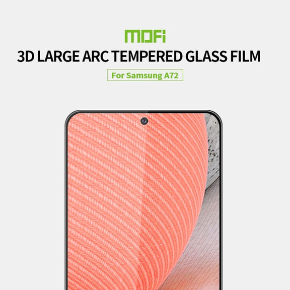 For Samsung Galaxy A72 4G/5G MOFI 9H 3D Explosion-proof Curved Screen Tempered Glass Film(Black)